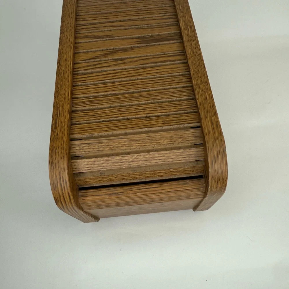 Vintage Wooden Floppy Disk/Recipe Holder with Sliding Lid